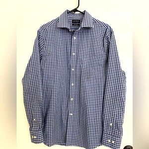 Lauren Ralph Lauren Men's 16 34/35 Regular Fit Black Label Blue Plaid‎  Shirt